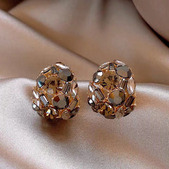 Light Luxury Rhinestone Black Crystal Earrings