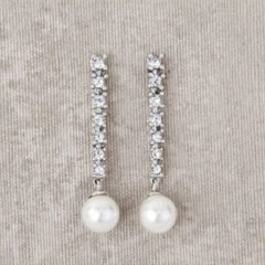 Sterling Silver Needle Zircon Pearl Earrings Fashion Senior Niche