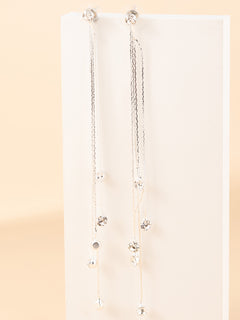 Front 2 Back 3 Strings Lucky Beads Tassel Earrings