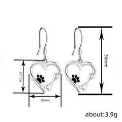 8-shaped Pendant Epoxy Bear Claw 925 Silver Earrings