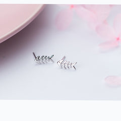 Female Japanese Korean Style Forest Sweet Fish Bone Ear Nails