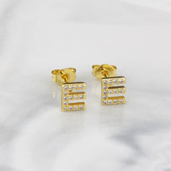 Ins European And American Diamond English Alphabet Letter Earrings