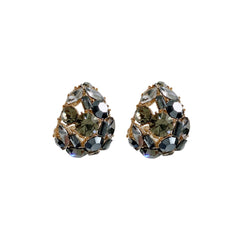 Light Luxury Rhinestone Black Crystal Earrings