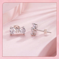 New Bow S925 Sterling Silver Stud Earrings For Women