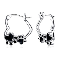 925 Silver Simple Earrings Cat's Paw Dripping Animal Series