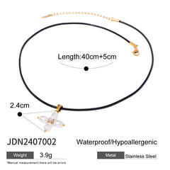 Stainless Steel Pearl Necklace Cross Earrings