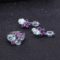 Banquet With High-grade S925 Silver Natural Topaz Earrings Earrings