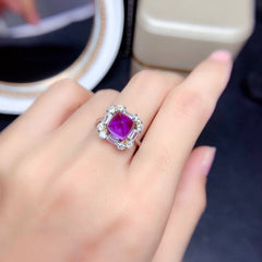 Amethyst Suit Female Crystal Clean Fire Burst Flash Silver Inlaid Light Luxury Style