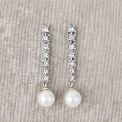 Sterling Silver Needle Zircon Pearl Earrings Fashion Senior Niche