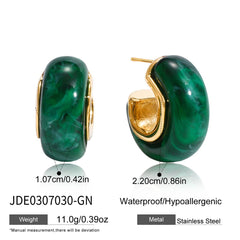 Maillard Resin Earrings Special Interest Light Luxury Stainless Steel