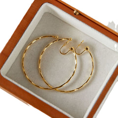 Two-tone Optional Simple Metal Big Circle Earrings Temperamental Minority