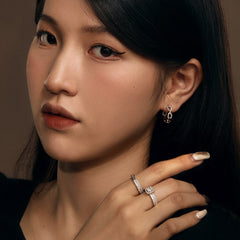 Women's Fashion Bubble Chain Circle Ear Studs