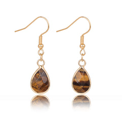 Female Versatile Stone Water Drop Pendant Earrings