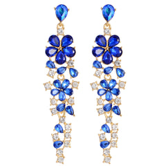 Colorful Zircon Temperament Prosperous Tassel Earrings
