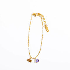 Stainless Steel Women's Birthstone Constellation Bracelet