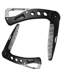 Stainless Steel Folding Beard Comb and Grooming Kit