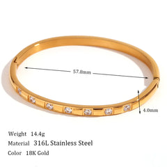 18K Gold Plated Stainless Steel Zircon Buckle Bracelet