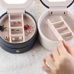 Multi layer Portable Leather Jewelry Box for Accessories