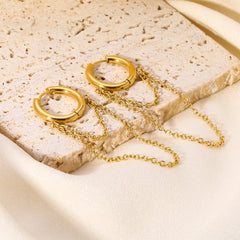 Double-layer Chain Fashion Design Sense Tassel Earrings