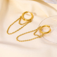 Double-layer Chain Fashion Design Sense Tassel Earrings