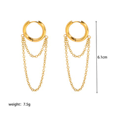 Double-layer Chain Fashion Design Sense Tassel Earrings