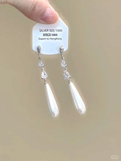 Light Luxury High-grade Sense Rhinestone Little Stars Tassel Ear Clip