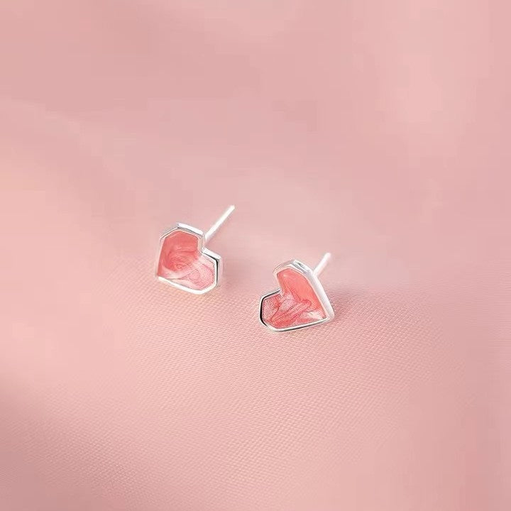 Sweet Personality Temperament Ear-caring Peach Heart Earrings