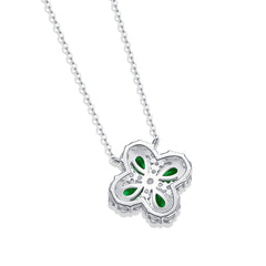 925 Silver Colorful Pendant With Chain To Cultivate Emerald