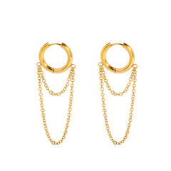 Double-layer Chain Fashion Design Sense Tassel Earrings