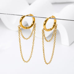 Double-layer Chain Fashion Design Sense Tassel Earrings