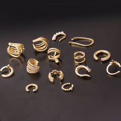 Micro Inlaid Zircon Imitation Pearl Large Size Ear Clip Without Pierced Ears Piercing Earrings European And American Fashion And Trendy Accessories