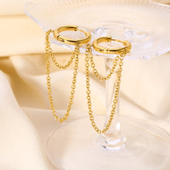 Double-layer Chain Fashion Design Sense Tassel Earrings