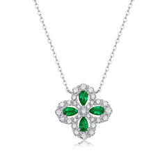 925 Silver Colorful Pendant With Chain To Cultivate Emerald