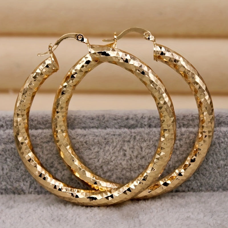 European And American Simple Retro Golden Women's Classic Earrings