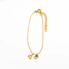 Stainless Steel Women's Birthstone Constellation Bracelet