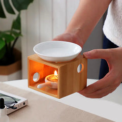 Bamboo Aroma Diffuser and Candle Holder for Home