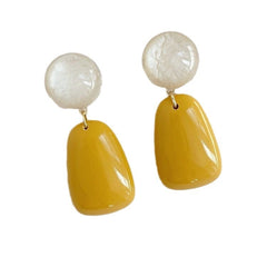 Contrast Color Elegance Retro Ginger Geometric Resin Earrings