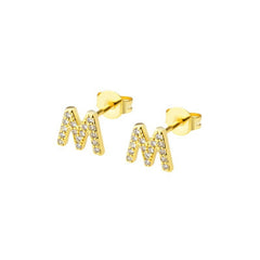 Ins European And American Diamond English Alphabet Letter Earrings