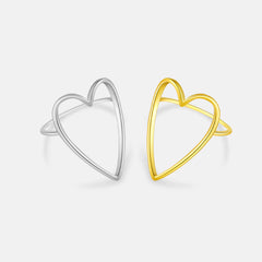 925 Sterling Silver Korean Ins High Sense Love Heart-shaped Ring Women