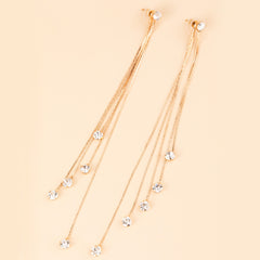 Front 2 Back 3 Strings Lucky Beads Tassel Earrings