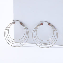 French Mosquito-repellent Incense Shape Stainless Steel Earrings Hoop Geometric And Gold