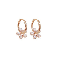 Full Diamond Flower Earrings Women's High-grade Sense Niche Gentle Sweet Decoration