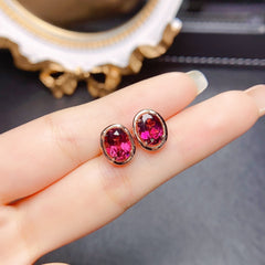 Women's S925 Silver Natural Stone Stud Earrings