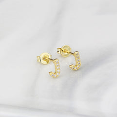 Ins European And American Diamond English Alphabet Letter Earrings