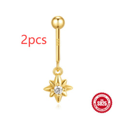 S925 Sterling Silver Snowflake Horse Eye Diamond Ball Flat Back Vertical