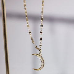 S925 Sterling Silver Gold-plated Moon Anklet Women's Light Luxury