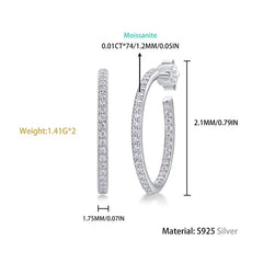 S925 Silver Ribbon Ear Ring Moissanite Long Earrings