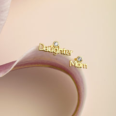 Mom Daughter Letter Earrings For Women