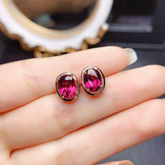 Women's S925 Silver Natural Stone Stud Earrings
