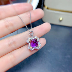 Amethyst Suit Female Crystal Clean Fire Burst Flash Silver Inlaid Light Luxury Style